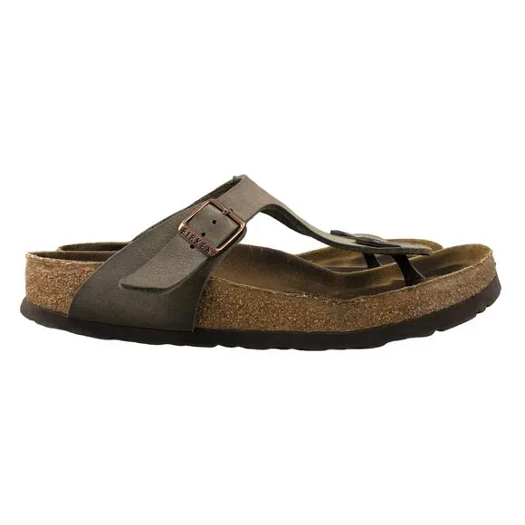 Birkenstock | Shoes | Birkenstock Unisex Size 5m 7w Gizeh Brown Leather  Thong Slip On Slide Sandals